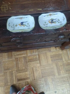 french faience pottery Fait Main Bird Pottery Bowls - Picture 1 of 17