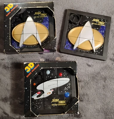 Vintage 1995 Star Trek The Next Generation DaMert Co. 3D 4"x4" Slide Puzzles - Image 1 of 4