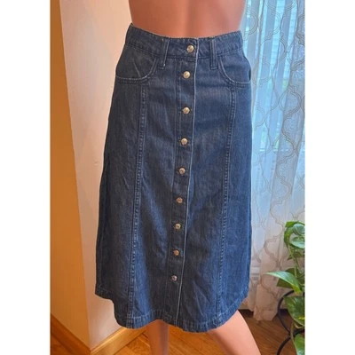 Juicy Couture Vintage Y2K Button Down A-Line Denim Skirt Size 24 - Image 1 of 4