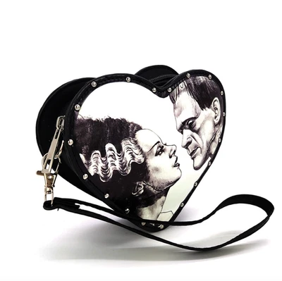 Frankenstein with Bride Glow in the Dark Heart Shape Wristlet Wallet - Image 1 of 4