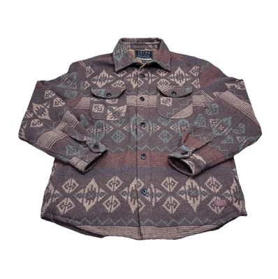 Chaqueta Azteca De Colección Para Hombre Mediana Lana Shacket Jachs Nueva York Abrigo Camisa Occidental Foto 1 de 4