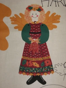 Panel de tela Harvest Angel cortar y coser muelles de algodón pared/puerta muñeca colgante de colección - Imagen 1 de 10