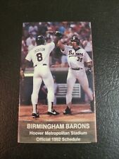 1992 BO JACKSON Birmingham Barons Pocket Schedule RARE! About size of BB Card