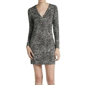 DVF Diane von Furstenberg Reina Tiny Marks Vestido Túnica Negro Lunares Blancos Nuevo 2 - Imagen 1 de 7