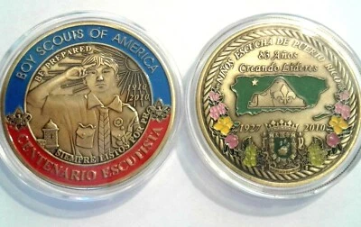 Medalla BOY SCOUTS 100Aniv BSA PUERTO RICO Desafío Moneda Ficha Moneda Bz Foto 1 de 3