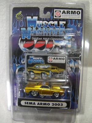Muscle Machines Funline SEMA ARMO 2003 GOLD Pontiac GTO1:64 NEW W/PROTECH CASE - Image 1 of 4
