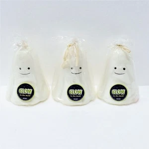 Vintage Halloween Ghost Candle Set of 3 NEW Glow In Dark 4 1/4" H x 3 1/2" Dia. - Picture 1 of 5