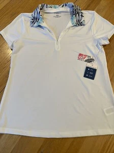 NWT Tommy Bahama Womens Active Golf Tropical Collar Short Sleeve Shirt Medium M - Picture 1 of 9