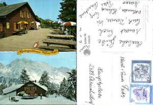 742634 Mehrbild AK Brand Alpengasthaus Palüd Pistenraupe Terrasse - Picture 1 of 1