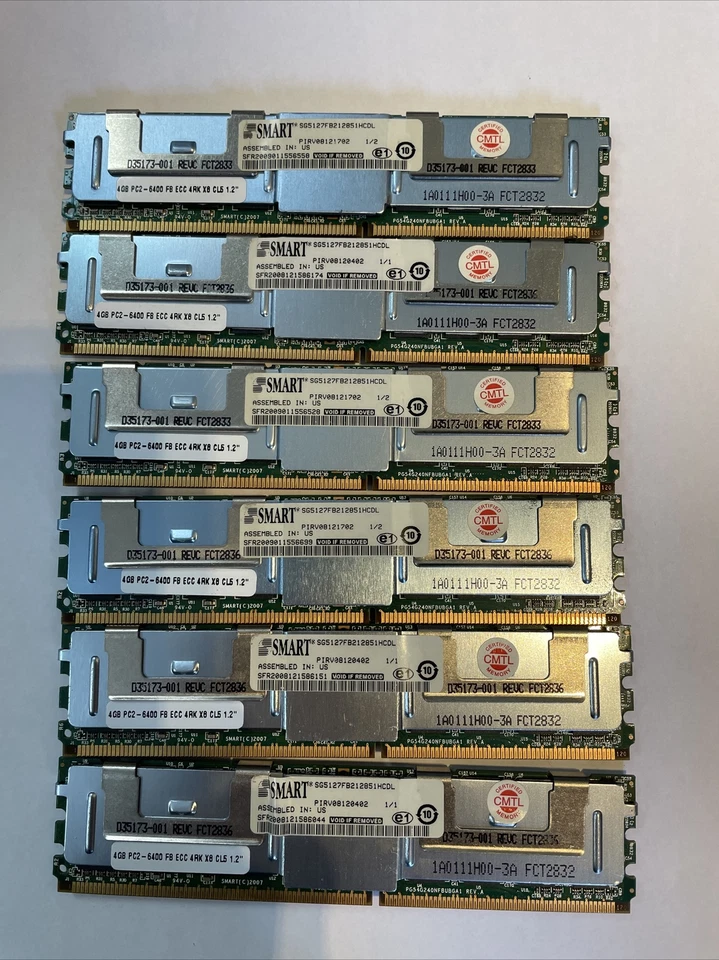 1x SMART 4GB SG5127FB212851HCDL PC2-6400 DDR2 FB ECC SDRAM (server) Memory - Image 1 of 1