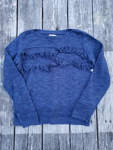 Old Navy ~ NWT ~ Girls Navy Blue Fringe Sweater ~ Size 14 - Picture 1 of 6