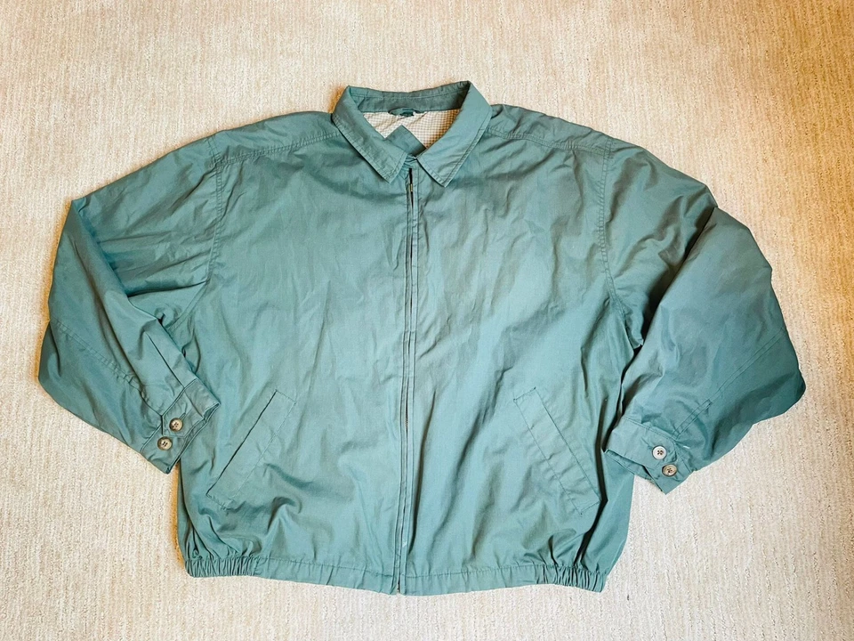 Vintage Trader Bay Jacket Mens XL Green Full Zip Windbreaker 80s - Image 1 of 4