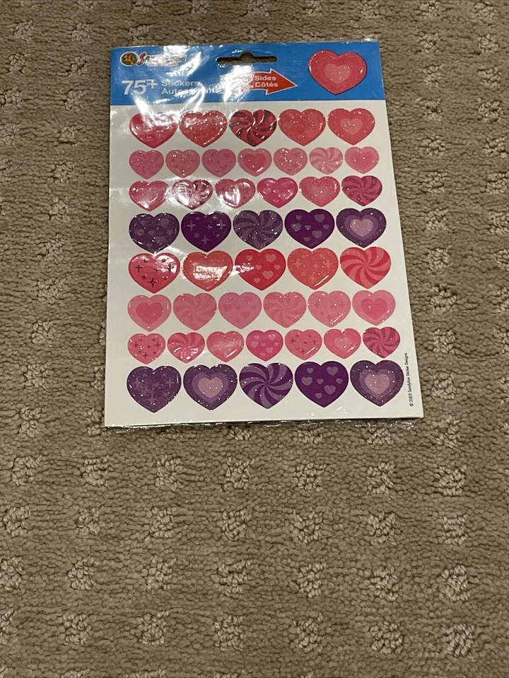 Preciosa hoja adhesiva vintage Sandylion corazones brillantes de doble cara Foto 1 de 1