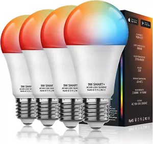 Pack Of 4 MagicLight A19 E26 9 W Bluetooth WIFI Voice Control RGBTW Smart Bulb - Picture 1 of 6