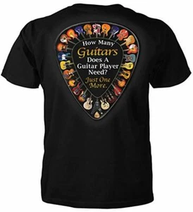 T-Shirt How Many Guitars Just One More klassische Rockinstrumente T0442MSSTZBLK - Bild 1 von 3