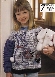 SPRING Honey Bunny Child's Sweater/Crochet Pattern INSTRUCTIONS ONLY - Picture 1 of 1