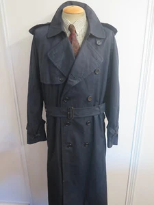 Gabardina impermeable original Burberry azul Mac talla L 42" Euro 52 regular - Imagen 1 de 13