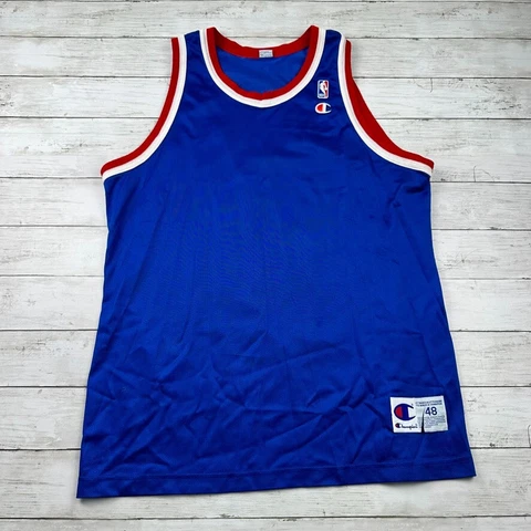 Champion Mens New Jersey Nets Kerry Kittles #30 Vintage NBA Jersey SZ 48 Cover