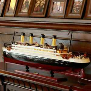 34CM Simulation Cruise Ship Wooden Sailboat Titanic Model Decoration Living Room