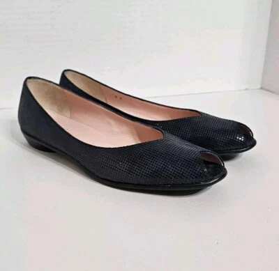 Женские туфли Amalfi с открытым носком 9B синие без шнуровки на плоской подошве - Изображение 1 из 4