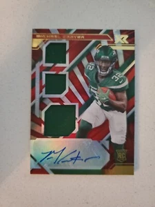 2021 Michael Carter Panini XR Red Rookie Autograph Triple Jersey/Patch 229 08/75 - Picture 1 of 6