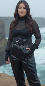 Women Gray Color Wide Faux Patent Leather Elastic Band Belt Big Buckle Size S M - Picture 1 of 24