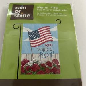 Amerikanische Flagge und Blumen doppelseitige Gartenflagge 12,5" x 18" - Bild 1 von 3
