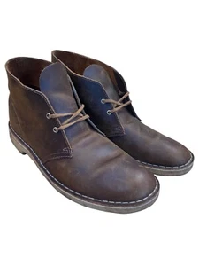 Clarks Bushacre 2 Chukka Boots Shoes Mens Brown Leather Size US 11 UK 10 EU 44.5 - Picture 1 of 8