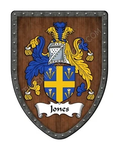 Escudo de armas personalizado Jones II Family Crest, escudo de pared colgante SH503P-DG-HG - Imagen 1 de 3