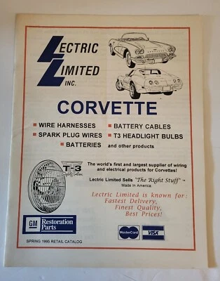 Chevrolet Corvette 1995 24 páginas original Lectric Limited catálogo de piezas minoristas  Foto 1 de 3