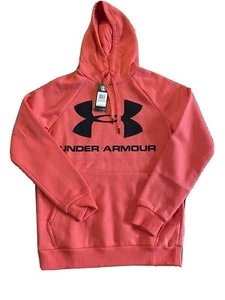 Under Armour Rival Fleece Logo Hoodie 1345628-646 Cotton Blend Red Men Sm - Picture 1 of 5