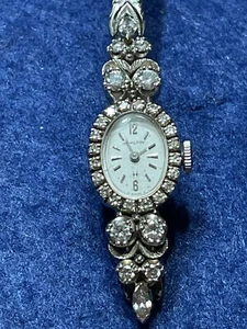 Hamilton 14K White Gold Ladies Cocktail Watch w/ 2 cts Genuine Natural Diamonds - Picture 1 of 13