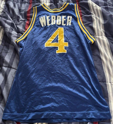 Chris Webber vintage Golden State Warriors blue #4 Champion jersey Size 44 - Image 1 of 4