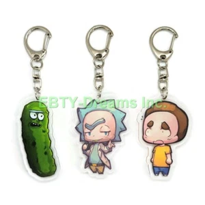 Juego de 3 llaveros de acrílico Rick and Morty Rick Sánchez, Morty Smith, Pickle Rick  - Imagen 1 de 2