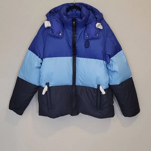 NWT Coach Men's Colorblock Down Puffer Jacket Blue Multi Size XXL - Picture 1 of 10