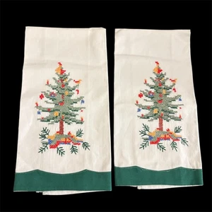 Weihnachten Servietten Nadelspitze Weihnachtsbaum Design 2er Set - Bild 1 von 4