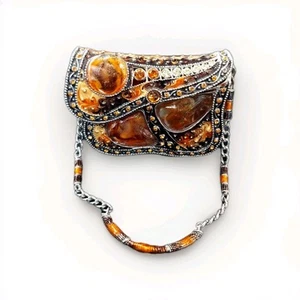 Cristiani Collezione Trinket Box Purse Marano Style Glass Australian Crystals - Picture 1 of 22