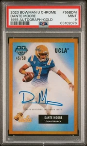 Bowman University 2023 cromo #55BDM Dante Moore 1955 autógrafo dorado/50 PSA 9 - Imagen 1 de 2