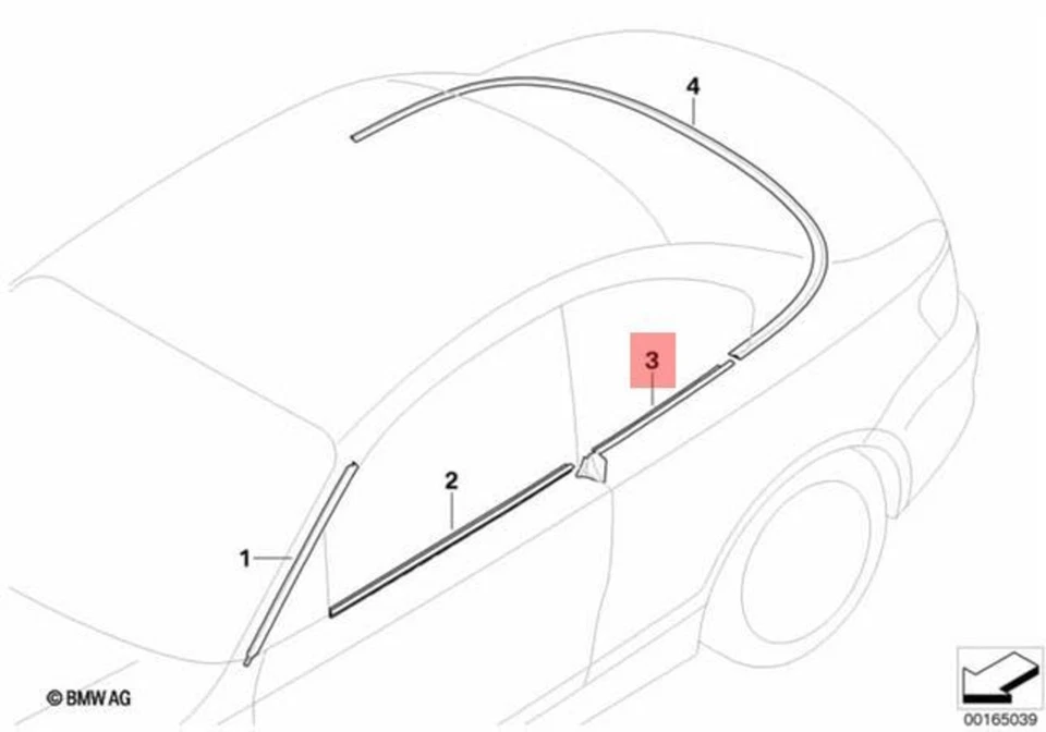 正品宝马 E88 118d 118i 120d 120i 123d 外 Weatherstrip 左 51377190877 — 第 1/1 张图片