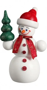 Räuchermann Weihnachts Schneemann, 15 cm hoch, original Erzgebirg.. SV 12212 NEU - Bild 1 von 1