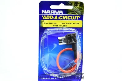 NEW: NARVA 'ADD-A-CIRCUIT' TWIN MICRO BLADE FUSE HOLDER 10A (20A) : 54411BL - image 1 of 4