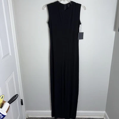Mono Norma Kamali Sin Mangas Pierna Ancha-Negro-Espalda Cremallera-Talla Mediana-NUEVO CON ETIQUETAS Foto 1 de 4