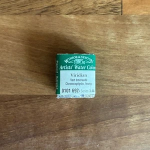 Pintura acuarela de artistas Winsor & Newton media pan viridiana vintage - Imagen 1 de 4