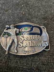 Vintage Seattle Seahawks Gürtelschnalle Siskiyou Pewter 1985 Limited Ed. #3843 - Bild 1 von 2