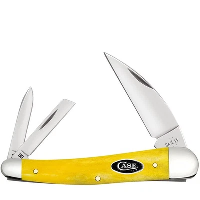 CASE XX KNIVES SEAHORSE WHITTLER - SMOOTH YELLOW BONE-BLACK CASE OVAL SHLD 6355W - Image 1 of 2