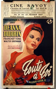 TOUTE A TOI, NICE GIRL, DEANNA DURBIN, original belgisches Poster - Bild 1 von 6