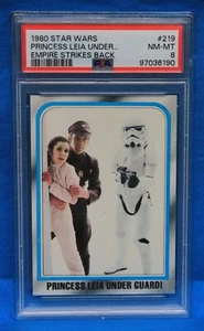 1980 TOPPS STAR WARS ESB # 219 PRINCESS LEIA UNDER GUARD! PSA 8 NM-MT # 97036190 - Picture 1 of 2