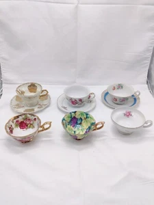 Menge 6 VINTAGE WALES KNOCHEN CHINA TEETASSE & UNTERTASSE HERGESTELLT IN JAPAN - Bild 1 von 24