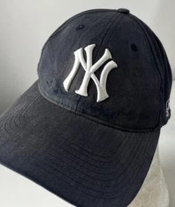 New York Yankees Hat Cap Adjustable MLB Logo Spellout Sewn Strapback Faded - Picture 1 of 3