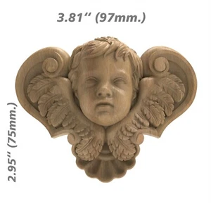 Adorno de pieza central para muebles vintage tallados a mano querubín ángel de madera - Imagen 1 de 8